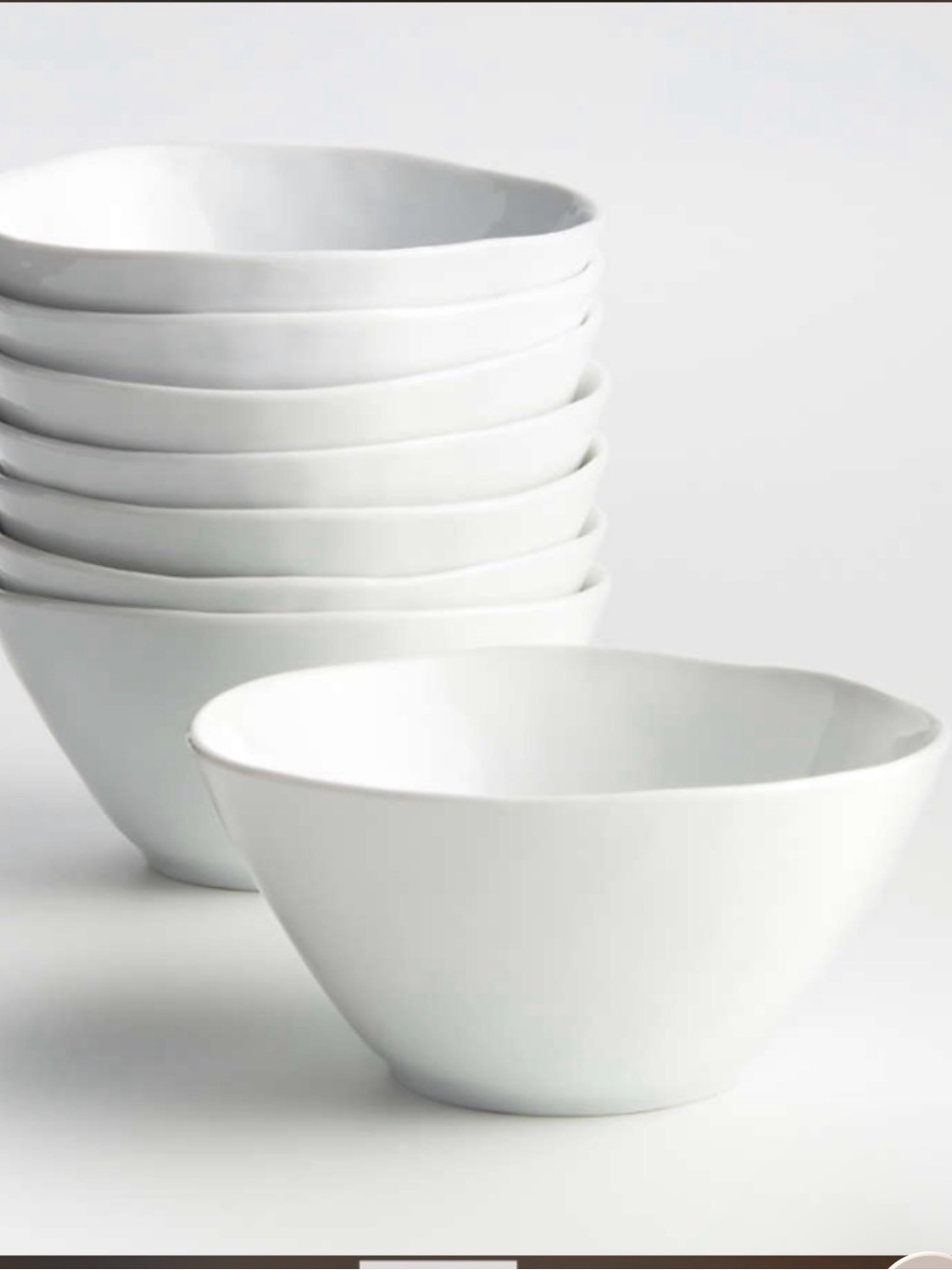 Crate And Barrel Bowl set of 3 Mercer White Soup Cereal Artisanal Textured Qty 3